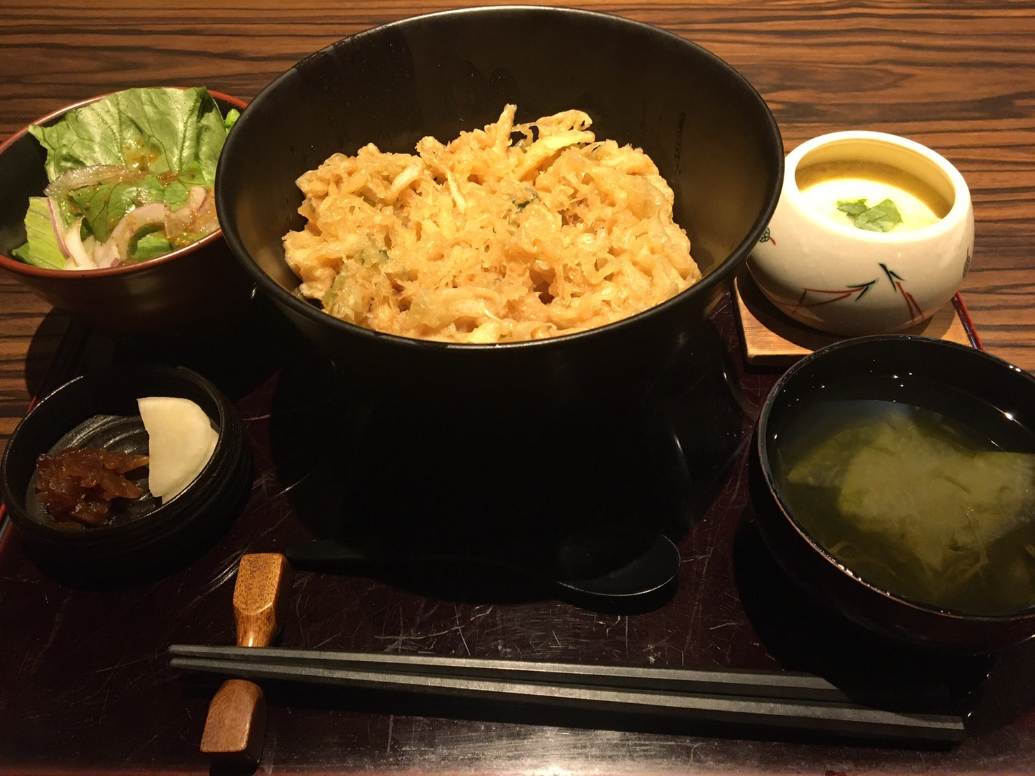 6月8日 月 日替わりメニュー 白魚のかき揚げ丼 季彩かがり つくば市の日本料理 居酒屋